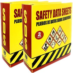 Performore SDS Binder - 3 Inch Heavy Duty 3 Ring Binder, English - Spanish Bilingual, Organize & Store up to 600 Safety Data Sheets with Ease, Pack of 2