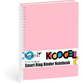 Koogel Smart Ring Binder, Notebooks Spiral Notebook 26 Holes College Ruled Notebook for School Office 60 Sheets/120 Pages Blue