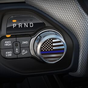 Dial Shifter Trim Plate American Flag Vinyl Decal,Gear Shift Switch Knob Sticker Fit for Chrysler 300/200/Pacifica, Voyager, Dodge Ram 1500/Rebel (Matte Black)