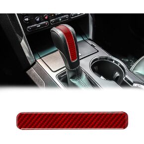 SUNJIKA Compatible with 1PCS Carbon Fiber Gear Shift Lever Knob Handle Trim Sticker Decoration Interior Accessories for Ford Explorer 2013 2014 2015 2016 2017 2018 (Black)
