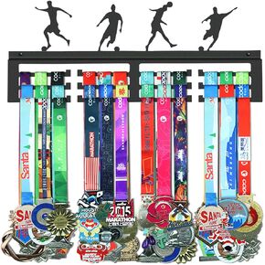 Medal Hanger Display Rack, Soccer Awards Holder,Sturdy Black Steel Metal,Wall Mount Medals
