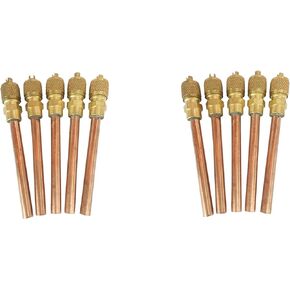 SEALIN-PRO 10pcs Freon Service Access Valve Shrader System Vacuum1/4'' SAE 1/4'' OD 2.95." AC, HVAC Refrigeration