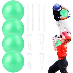 4pcs Baseball Connection Ball Sets, 9.84 Inch Softball Hitting & Pitching Trainer Baseball Swing Excercise Tool Improve Arm Strength