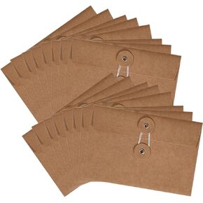 Envelopes Kraft String Envelope 20Pcs Vintage File Folder Project Pockets with Button and String Tie Closure File Jacket Document Organizer for Office 5x7 5x7 5x7 5x7 Cash Envelopes