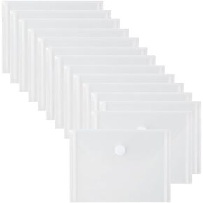 4 x 6 Poly Envelopes Clear Plastic Hook and Loop Closure Folder Case for Coupon Receipt 30Pcs