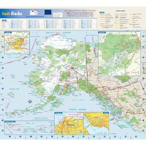 Alaska State Wall Map - 16.75" x 15.25" Laminated