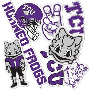 Texas Christian University Sticker Horned Frogs TCU Stickers Vinyl Decals Laptop Water Bottle Car Scrapbook T2 (Type 2)