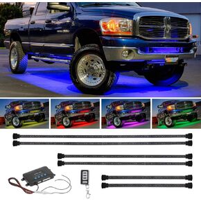 LEDGlow 6pc Million Color Multi-Color Truck LED Underbody Underglow Accent Lighting Kit - 18 Solid Colors - 12 Unique Patterns - Music Mode - Water Resistant - Includes Control Box & Remote