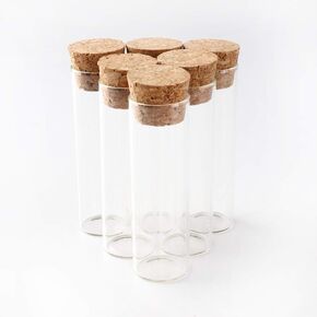 JIUYUE Cork Stopper Glass Bottles,Mini Clear Glass Bottles.(0.74 Oz,10 Pcs)