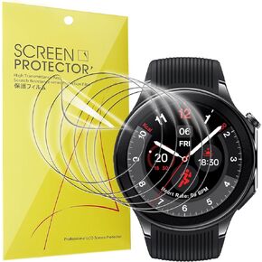 Compatible for OnePlus Watch 2 Screen Protector, [6 Pack] Full Coverage TPU Clear Film Compatible for OnePlus Watch 2 Smartwatch 2024 (6 Pack)