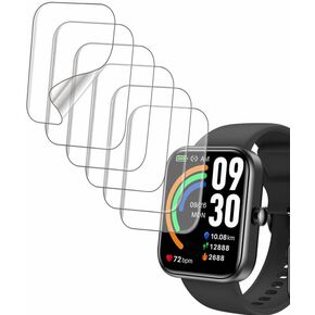 Screen Protector Compatible with TOZO S3 1.83" Smart watch (Answer/Make Calls), Soft TPU, 6 pieces, Bubble Self-healing