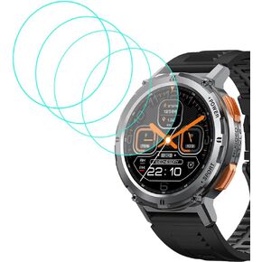 Tempered Glass Screen Protector Compatible with KOSPET TANK T2, AMAZTIM T2 1.43" Man’s Rugged Round Smart Watch, 4pcs, 9H