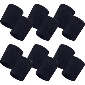 عصابات المعصم ماصة، 12 حزمة من عصابات المعصم القطنية الرياضية الماصة للرطوبة للرجال والنساء للتنس وكرة السلة والجري وصالة الألعاب الرياضية والتمرين in Kuwait