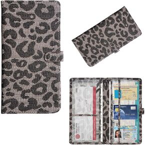 Augeny Car Registration and Insurance Holder, 5.23" x 5.08" Premium Auto Glove Box Organizer with Magnetic Closure, Wallet Case Accessories for Cards, Document, Driver License (Black)
