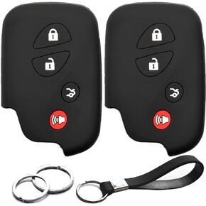 2pcs Compatible with Lexus Smart 4 Buttons Silicone FOB Key Case Cover Protector Keyless Remote Holder for Lexus ES350 GS300 GS350 GS430 GS450h ISC IS250 IS350 LS460 LS600h