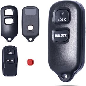 Key Fob Shell Case Replacement Fits for Toyota Tacoma Tundra RAV4 Highlander 4Runner Corolla Scion XA XB 2000 2001 2002 2003 2004 2005 2006 2007 2008 Keyless Entry Remote Control 2+1 Button Pad Cover