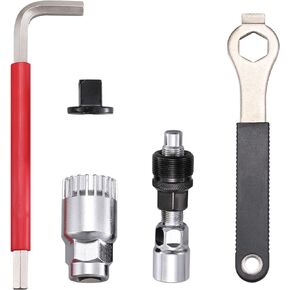 Bike Crank Puller Tool Set Bike Crank Extractor and Bottom Bracket Remover with 16mm Spanner and Auxiliary Wrench Professional Bicycle Repair Tool Kit for MTB, Mountain Bike, Road Bike
