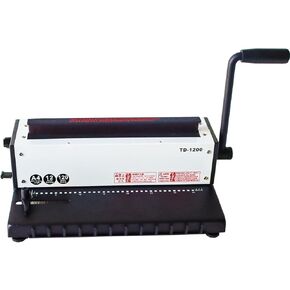 INTBUYING All Steel Metal Base Wire Coil Binding Machine 34Holes 3:1 Square Punching-Binding Machine Binding Iron Ring Machine 120 Sheets Binding Capacity#TD1200 Machine a Cahier Spirale