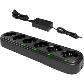 SAMCOM FPCN10A Six-Way Charger Multi Unit Charger Station Rapid Bank Charger Compatible with SAMCOM FPCN10A Walkie Talkie and Battery