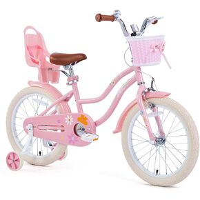 Girls Bike Ages 4-12 Years Old, Kids Bike for Toddlers with Basket & Training Wheels, 12 14 16 18 20 24 Inch Kids Bicycle with Handbrake & Kickstand