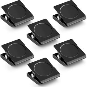 Grtard 6 Pck Magnetic Clips Heavy Duty, Fridge Magnets Clips, Strong Magnets for Whiteboard, Refrigerator, Home, School, Office (Black)