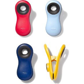 OXO Good Grips Collection Bag Clip, 4 Piece All-Purpose Set, Red/Orange/Green/Blue