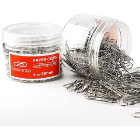 Paper Clips,2 Pack, Paperclips, Paper Clip, Silver Paper Clips, Suitable for Office, School, and Daily use, Also Used for Daily DIY, Paperclip, Tontomtp Paper Clips 2 Pack 29mm per Container(Silver)