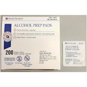 Alcohol Prep Pads, Large, 2-ply, Sterile, Pack of 1 (200)