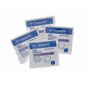 Medline Cleansing Wet Wipes with 5% Isopropyl Alcohol, Gentle Formula, Pack of 100