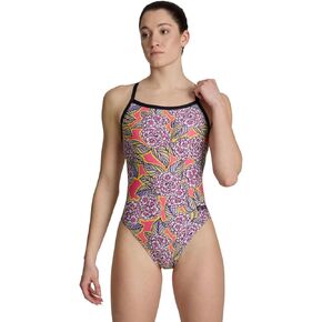 ARENA Women's Hydrangea Bouquet Challenge Back-Chlorine Resistant Swimwear for Competition, Race Training