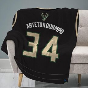 Sleep Squad Milwaukee Bucks Giannis Antetokounmpo 60" x 80" Raschel Plush Blanket – A NBA Jersey Throw