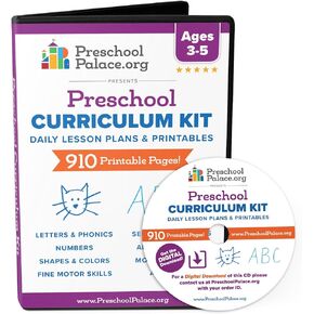 The Ultimate Preschool Curriculum Kit on CD - Printable Workbooks, Lesson Plans and Learning Activities for Preschoolers, Pre K Kids and Toddlers, Ages 3 - 5 - [DVD-ROM - Printing Required]