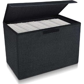 Leffis Comic Book Storage Box, Comic Book Box 15.5" X 7.5" X 11.3", Collapsible Comic Short Box with Lids Holds 150 Comics Heavy Duty Comic Book Bin Container