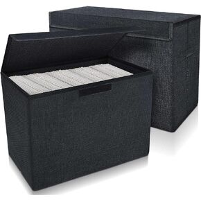 Leffis Comic Book Storage Box, Comic Book Box 15.5" X 7.5" X 11.3", Collapsible Comic Short Box with Lids Holds 150 Comics Heavy Duty Comic Book Bin Container