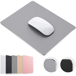 Mouse Pad, Black Hard Metal Aluminum Mouse Pad, Premium Dual-Side Waterproof Fast and Accurate Control Mousepad for Office, Home and Gaming, Small Size, 9"×7"