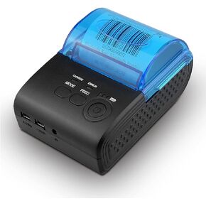 Yoidesu Mini Receipt Printer,58mm Portable Bluetooth Mobile Thermal Printer Compatible with Android Windows VISTA Linux,Bluetooth 4.0 Label Printer (US Plug)