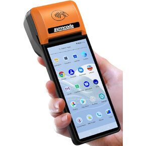 Symcode طابعة الإيصالات الحرارية POS PDA الجديدة مقاس 5.99 بوصة عالية الدقة وشاشة لمس واضحة وطابعة PDA المحمولة وطابعة طرفية لآلة POS المحمولة ونظام تشغيل Android 8.1 OS المدمج في Google Play وNFC