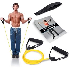 Resistance Bands with Handles and Door Anchor, Gym Resistance Tubes for Strength Training, Exercise Bands for Working Out, Physical Therapy, Home Workouts, Pilates & Crossfit