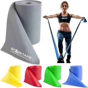 Resistance Bands Professional 8,16, 25 Yard Bulk Rolls. Latex-Free Elastic Physical Therapy Band. No Scent, No Powder - Perfect for Home Exercise, Yoga, Pilates, Gym, Rehab