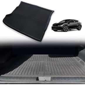 BestEvMod for EV6 Cargo Liner All Weather Trunk Mat & Second Row Seats Back Cover Mat XPE Material Waterproof Cargo Mat Compatible with 2022-2024 Kia EV6 Accessories (Trunk Mat+Seats Back Cover)