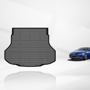 All-Weather Cargo Liner for Hyundai Elantra & Elantra N & Elantra Hybrid 2024 2023 2022 2021 Custom Fit Car Floor Mat (Trunk Mat) - Black
