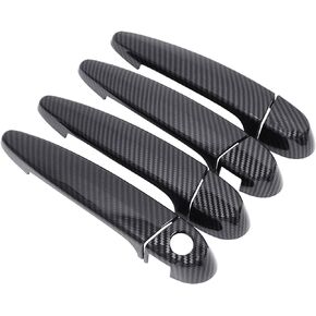 NewYall Pack of 4 Front Rear Left and Righr Carbon Fiber ABS Exterior Door Handle Cover