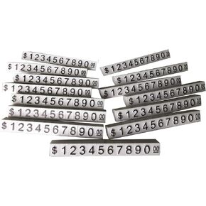 Price Tag Cube Adjustable Assembly Number Angled Pricing Counter Display Stand Label Sale Price 14 Sets (Black, Medium)