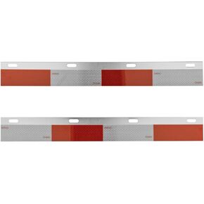 Aluminum Semi Truck Mud Flap Conspicuity Ctrips Reflective Strips Kit with DOT-2 Certified Reflective Strips 24"x 2-7/8" - for Straight Mud Flap Hangers for Semi Trucks - Pack of 2 pcs (1 Pair)