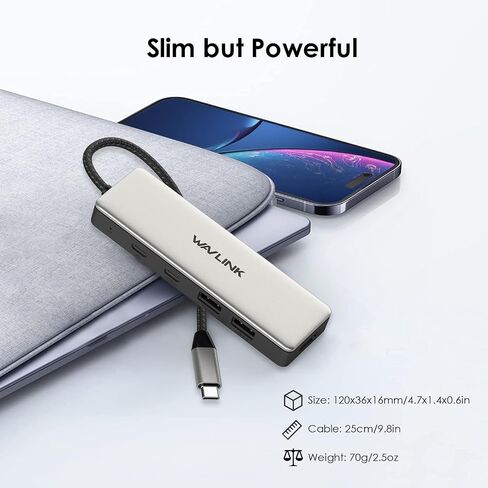 10Gbps USB C Hub, WAVLINK USB C Multiport Adapter, Data Speed Up to 10GBPs, 4k 60hz HDMI Port, 100W Power Delivery, USB C Hub HDMI for MacBook Pro/Air iMac iPad Pro Dell Chromebook and More in Saudi Arabia