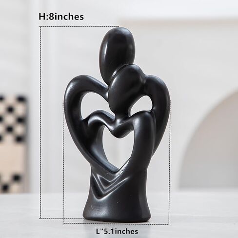 Anding Hugging Couple Sculptures Home Statue,Home Decor Modern Romantic Love Statue Sculpture,Abstraction Creative Decoration, Office Countertop Decoration, Gift (A362 black) in Kuwait