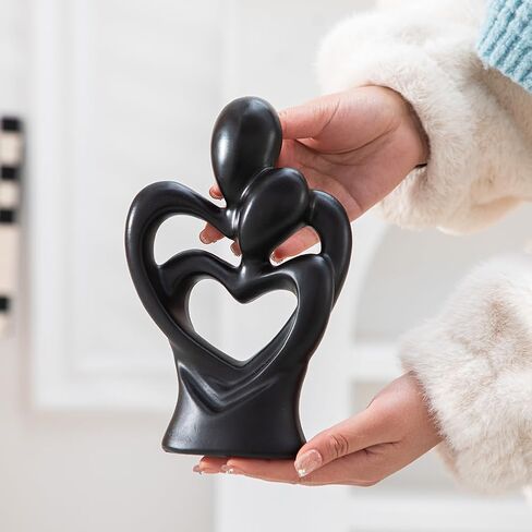 Anding Hugging Couple Sculptures Home Statue,Home Decor Modern Romantic Love Statue Sculpture,Abstraction Creative Decoration, Office Countertop Decoration, Gift (A362 black) in Kuwait