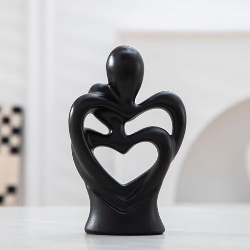 Anding Hugging Couple Sculptures Home Statue,Home Decor Modern Romantic Love Statue Sculpture,Abstraction Creative Decoration, Office Countertop Decoration, Gift (A362 black) in Kuwait