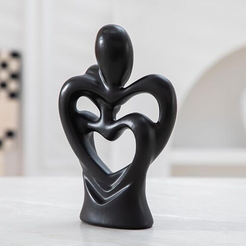 Anding Hugging Couple Sculptures Home Statue,Home Decor Modern Romantic Love Statue Sculpture,Abstraction Creative Decoration, Office Countertop Decoration, Gift (A362 black) in Kuwait