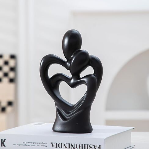 Anding Hugging Couple Sculptures Home Statue,Home Decor Modern Romantic Love Statue Sculpture,Abstraction Creative Decoration, Office Countertop Decoration, Gift (A362 black) in Kuwait